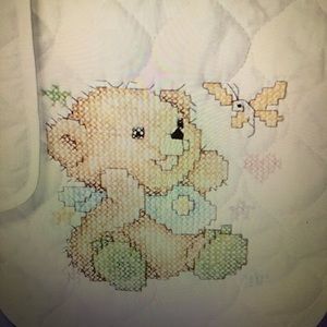 NWOT Stamped Cross Stitch Baby Bib